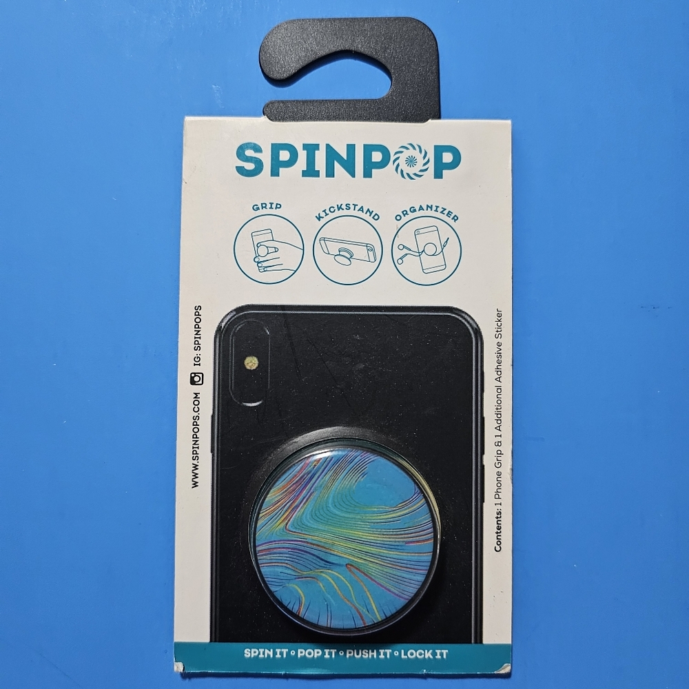 SpinPop: Pop-Up Phone Holder & Stand - PEACOCK